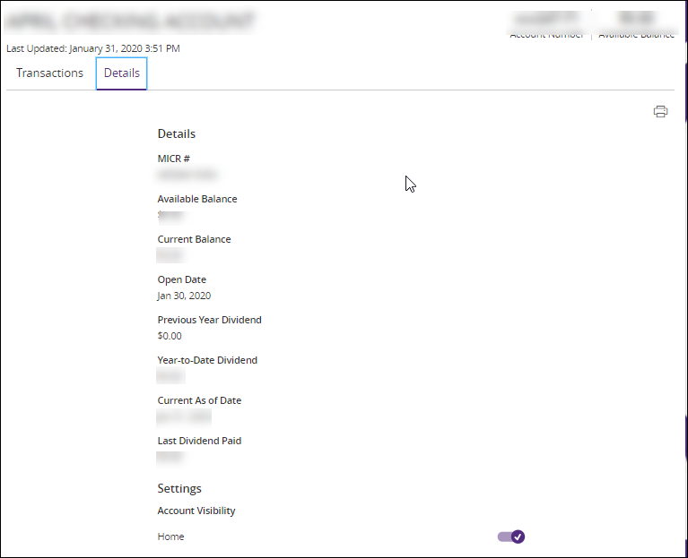 National Finance Management Group Online Account Details tab screenshot